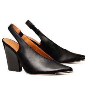 Tory Burch Lila Slingback Pumps, Perfect Black, Size 10